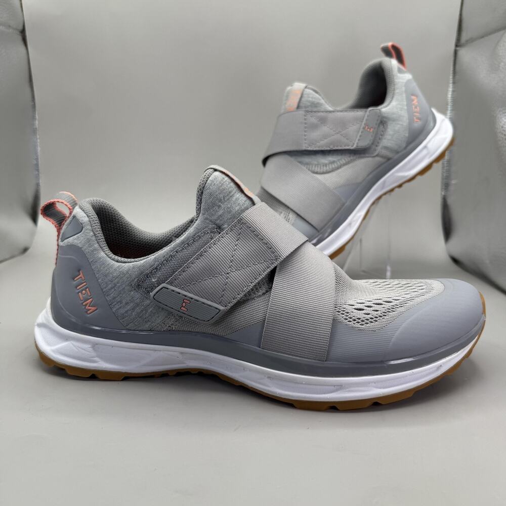 TIEM Slipstream Cycling Shoes Womens Size 9 Gray SPD Compatible Sneakers